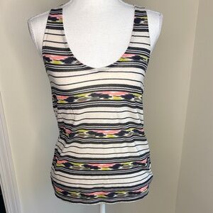 BDG Women's Striped Tank Top - Black, White, Pink, Yellow. Small